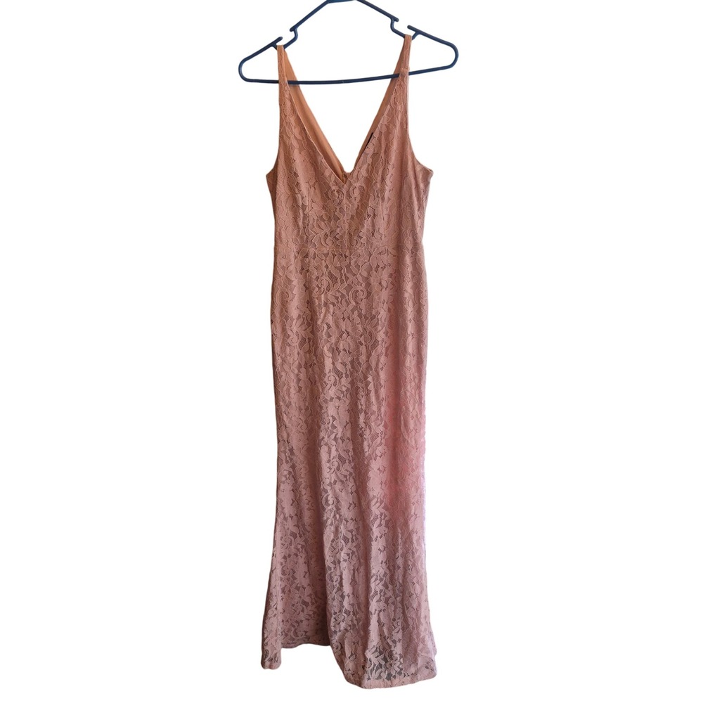 Lulus Lace Maxi Dress DAE23935AL Womens Small Pink Boho Wedding Guest Formal